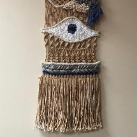 Evil Eye Wall Hanging Macrame Handmade - Picture 2 of 4